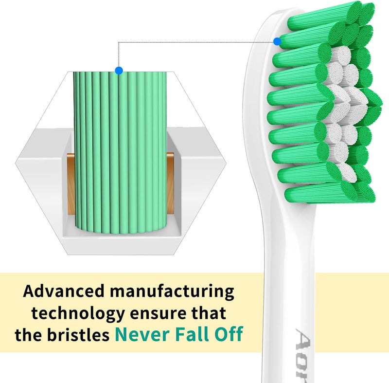 Aoremon Replacement Toothbrush Heads for Philips Sonicare E-Series Essence HX7022/66 and other Screw-on Electric Toothbrush Model, 6 Pack - Image 5